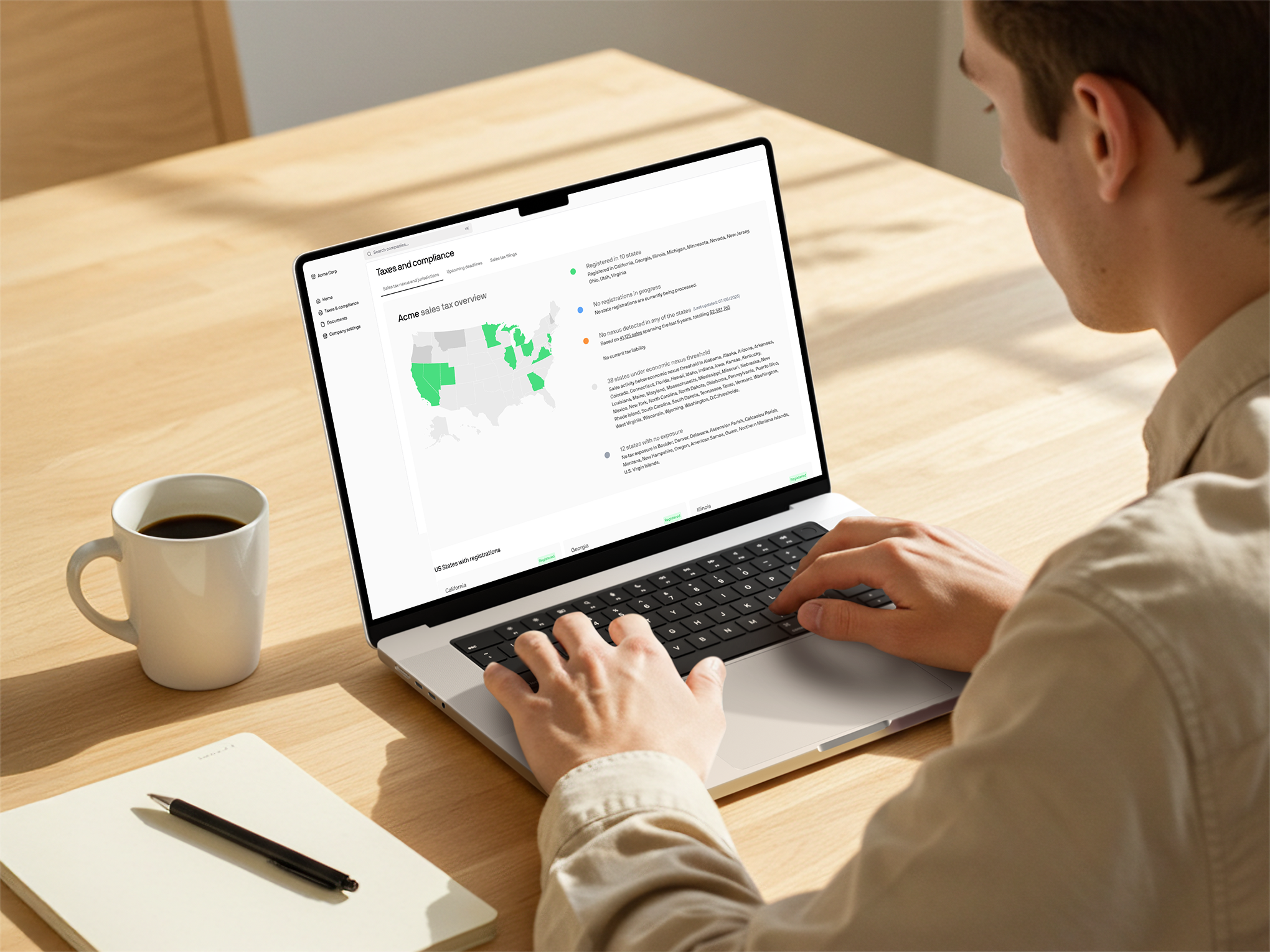Sales tax automation dashboard